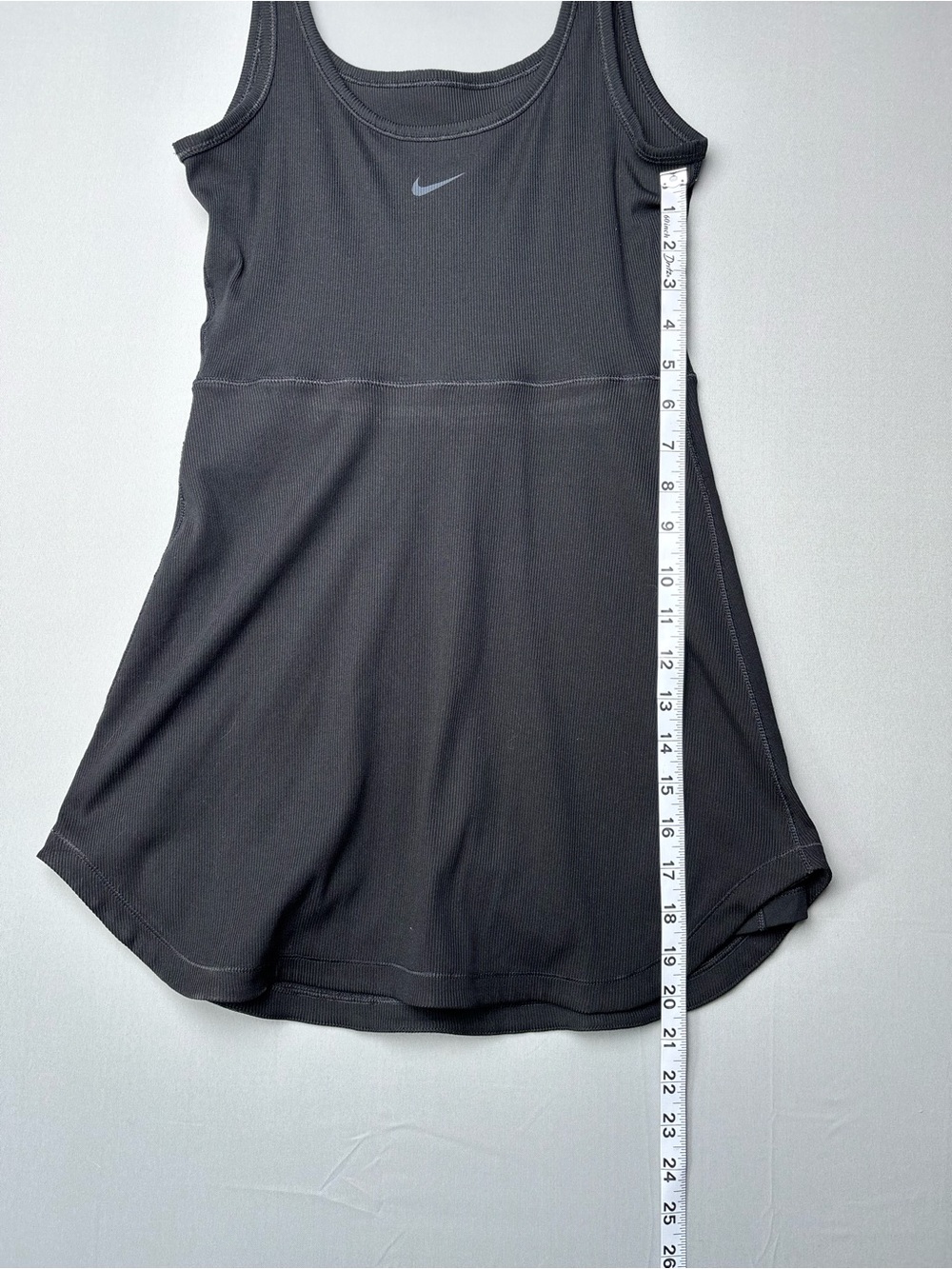 Nike One Dri-FIT Athletic Dress Romper Black Ribbed Built-In Shorts Size Small - Picture 2 of 9